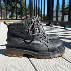 Dr Martens Soren AW004 Black Leather Comp Toe Lace Up Boots Men's Size 7…